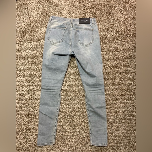 Legend London Mens Spray-On Jeans - Size 30W 30L - Acid Wash Ripped Jeans - Picture 2 of 2